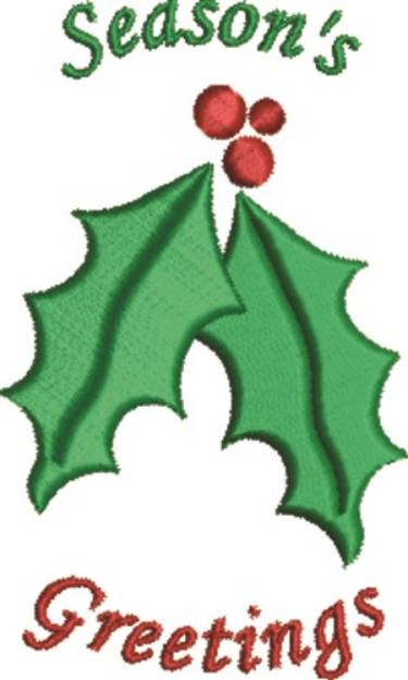 Picture of Holiday Holly 1A Machine Embroidery Design