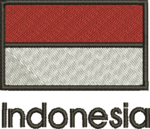Indonesia Flag Machine Embroidery Design