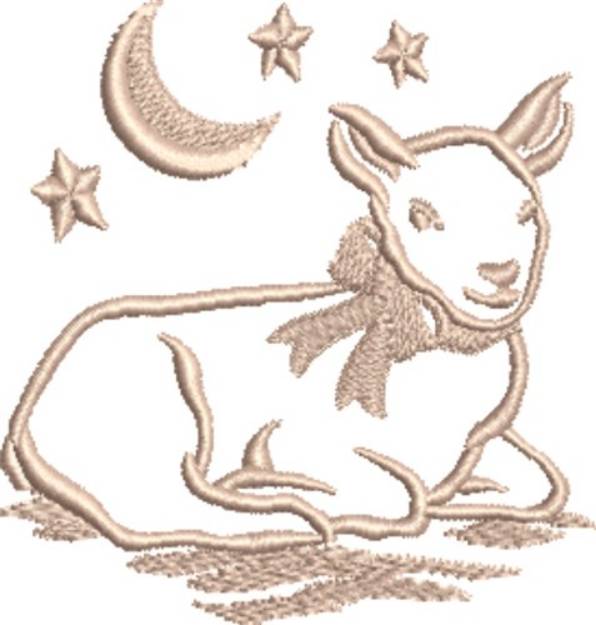 Picture of Lamb & Moon Machine Embroidery Design