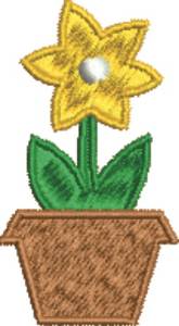 Picture of Potted Flower Machine Embroidery Design