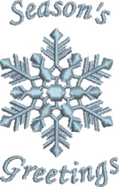 Picture of Snowflake Seasons Greetings Machine Embroidery Design