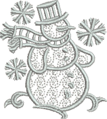 Snowman Snowflakes Machine Embroidery Design