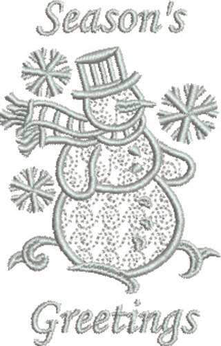 Snowman Greetings Machine Embroidery Design