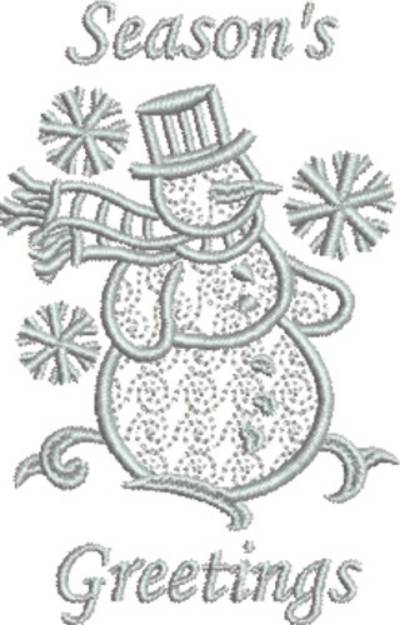 Picture of Snowman Greetings Machine Embroidery Design