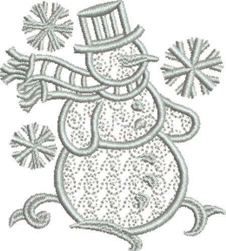 Wintry Snowman Machine Embroidery Design