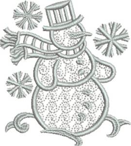 Picture of Wintry Snowman Machine Embroidery Design
