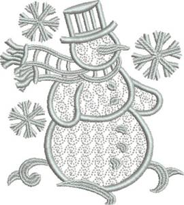 Picture of Snowflake Snowman Machine Embroidery Design