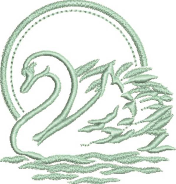 Picture of Swan Outline Machine Embroidery Design