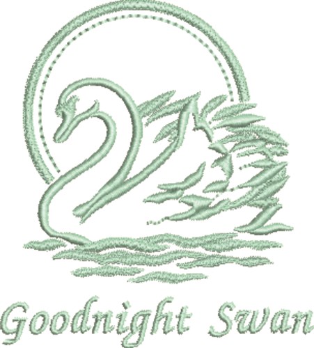 Goodnight Swan Machine Embroidery Design