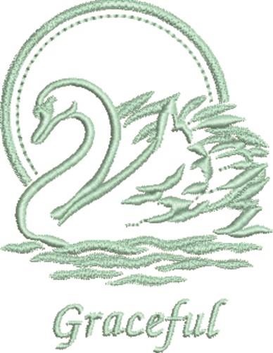 Swan Graceful Machine Embroidery Design