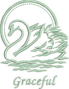 Picture of Swan Graceful Machine Embroidery Design