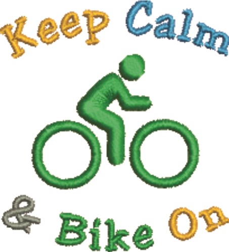 Keep Calm Cyclist Machine Embroidery Design