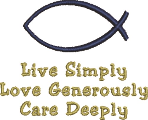 Ichthys Live Simply Machine Embroidery Design