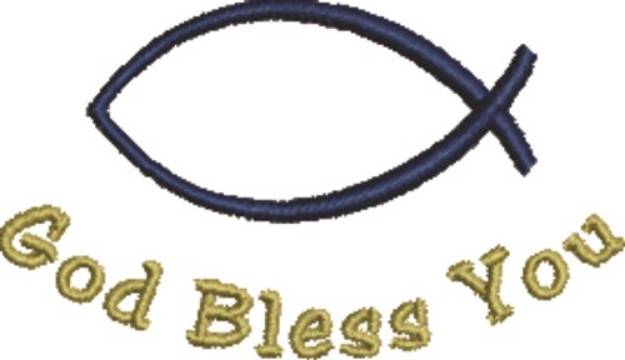 Picture of Ichthys Bless You Machine Embroidery Design