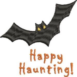 Picture of Happy Haunting Bat Machine Embroidery Design