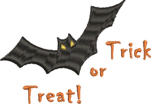 Trick or Treat Bat Machine Embroidery Design