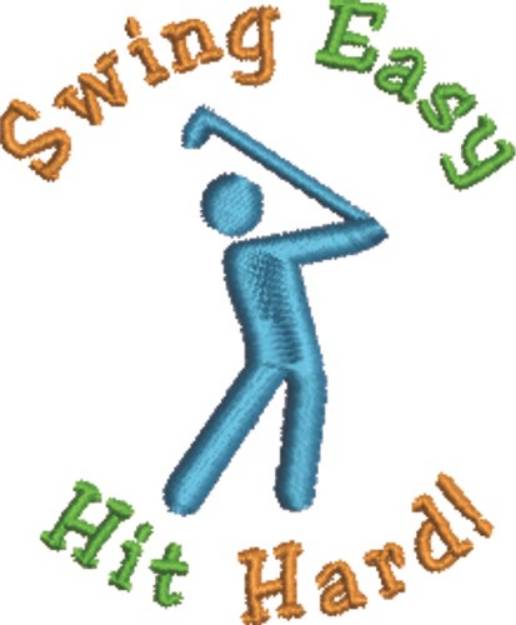Picture of Hit Hard Golfer Machine Embroidery Design