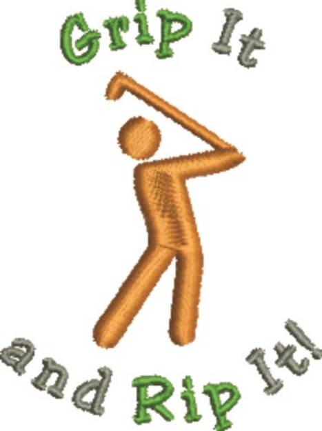 Picture of Grip It Golfer Machine Embroidery Design