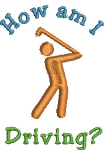 Picture of Golfer Driving Machine Embroidery Design