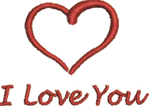 Love You Heart Machine Embroidery Design