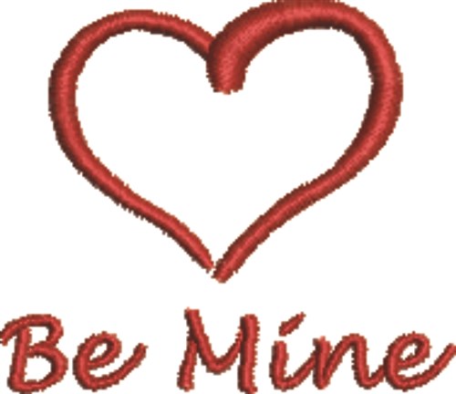 Be Mine Heart Machine Embroidery Design