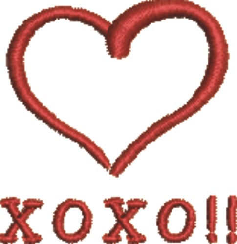 XOXO Heart Machine Embroidery Design