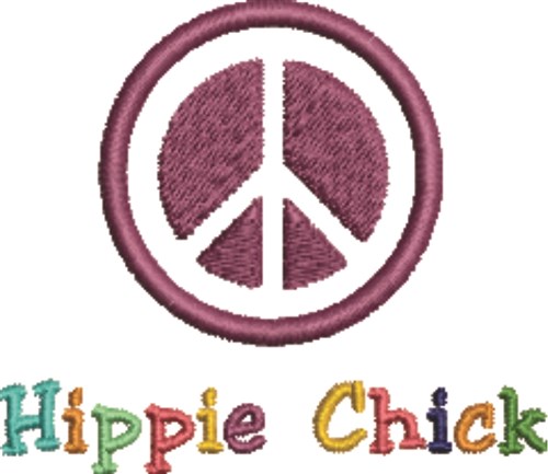 Hippie Chick Peace Machine Embroidery Design