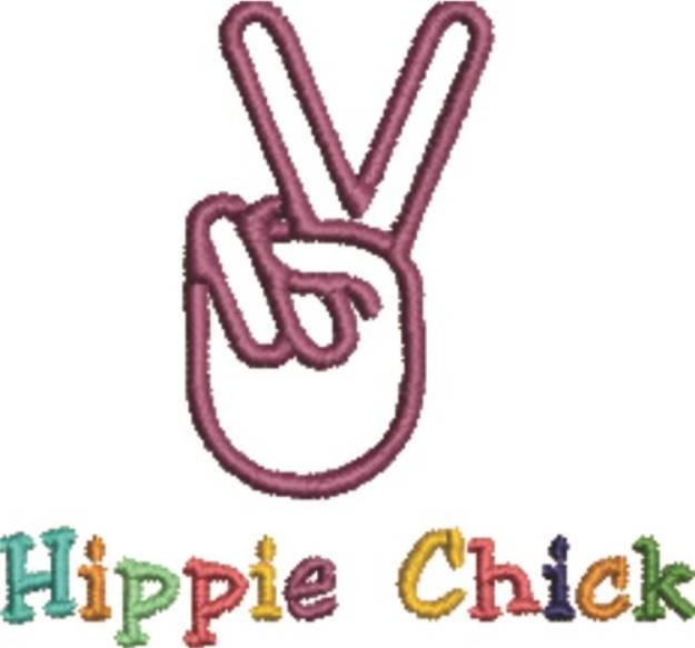 Picture of Hippie Chick Peace Machine Embroidery Design