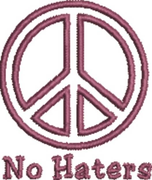 Picture of No Haters Peace Machine Embroidery Design