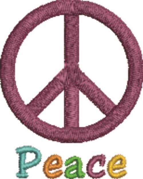 Picture of Peace Sign Machine Embroidery Design