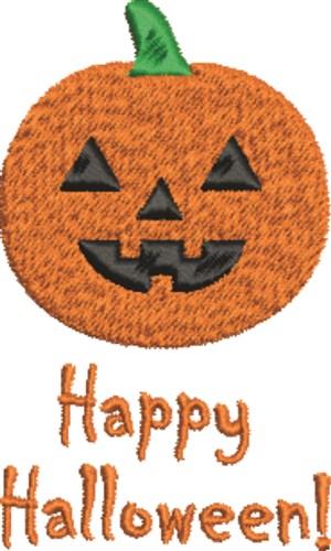 Happy Halloween Pumpkin Machine Embroidery Design