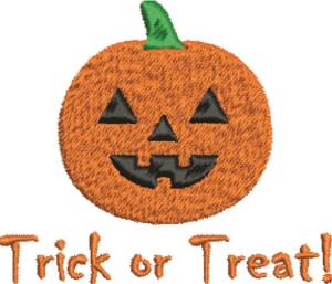 Picture of Trick or Treat Pumpkin Machine Embroidery Design