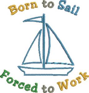 Picture of Born to Sailboat Machine Embroidery Design