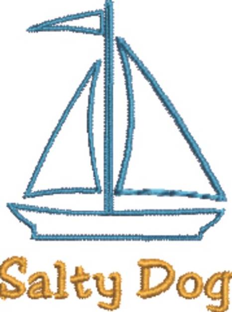 Picture of Salty Dog Sailboat Machine Embroidery Design