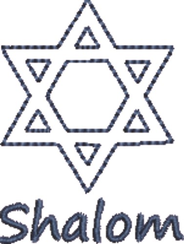 Star of David Shalom Machine Embroidery Design