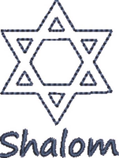 Picture of Star of David Shalom Machine Embroidery Design