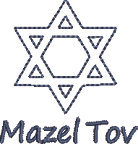 Star of David Mazel Tov Machine Embroidery Design