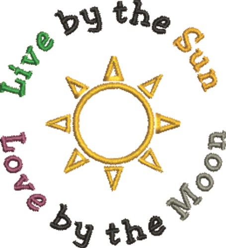 Live By the Sun Machine Embroidery Design