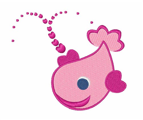 Pink Whale Machine Embroidery Design