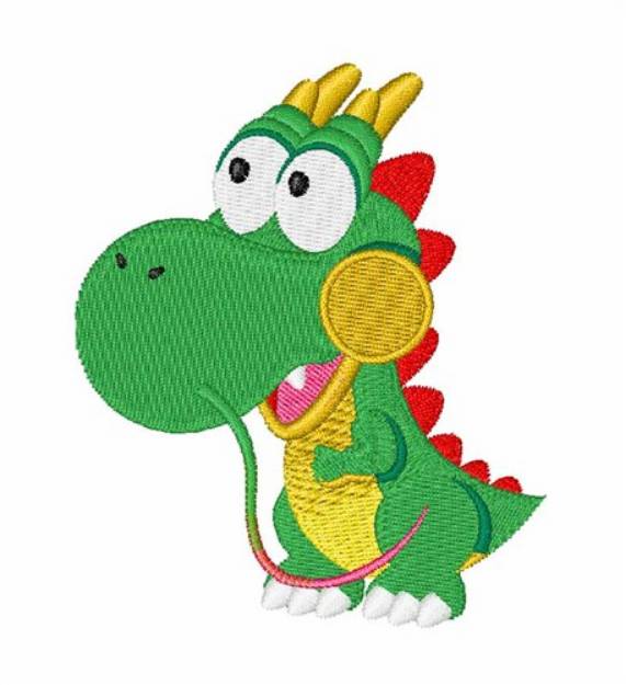 Picture of Green Dinosaur Machine Embroidery Design