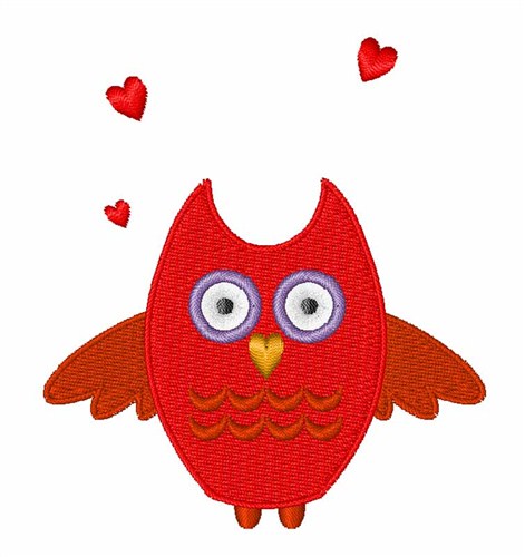 Love Owl Machine Embroidery Design