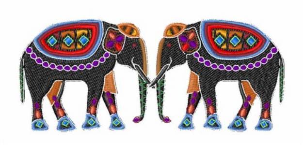 Picture of India Elephants Machine Embroidery Design