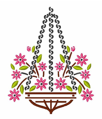 Hanging Flowers Machine Embroidery Design