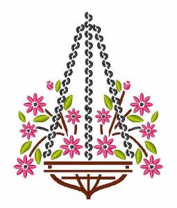 Picture of Hanging Flowers Machine Embroidery Design