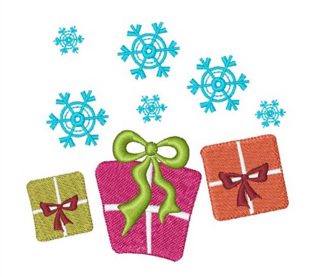 Picture of Presents & Snowflakes Machine Embroidery Design