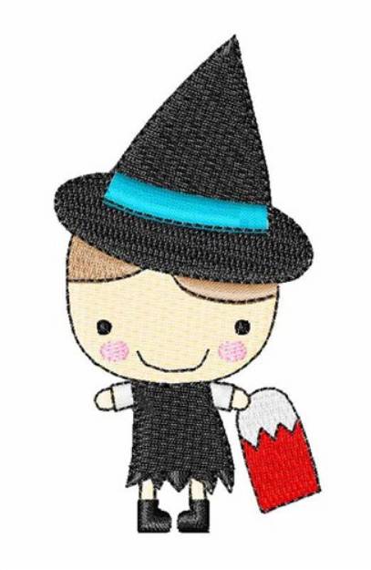 Picture of Halloween Witch Girl Machine Embroidery Design