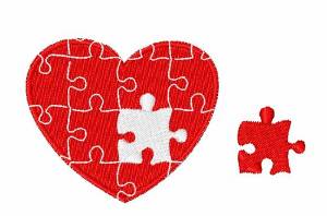 Picture of Valentine Heart Puzzle Machine Embroidery Design