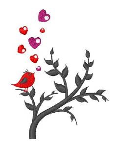 Picture of Love Bird & Branch Machine Embroidery Design