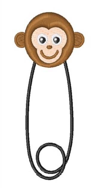 Picture of Monkey Safety Pin Machine Embroidery Design