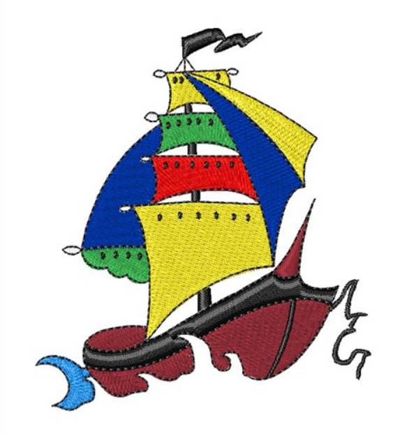Picture of Pirate Ship Machine Embroidery Design